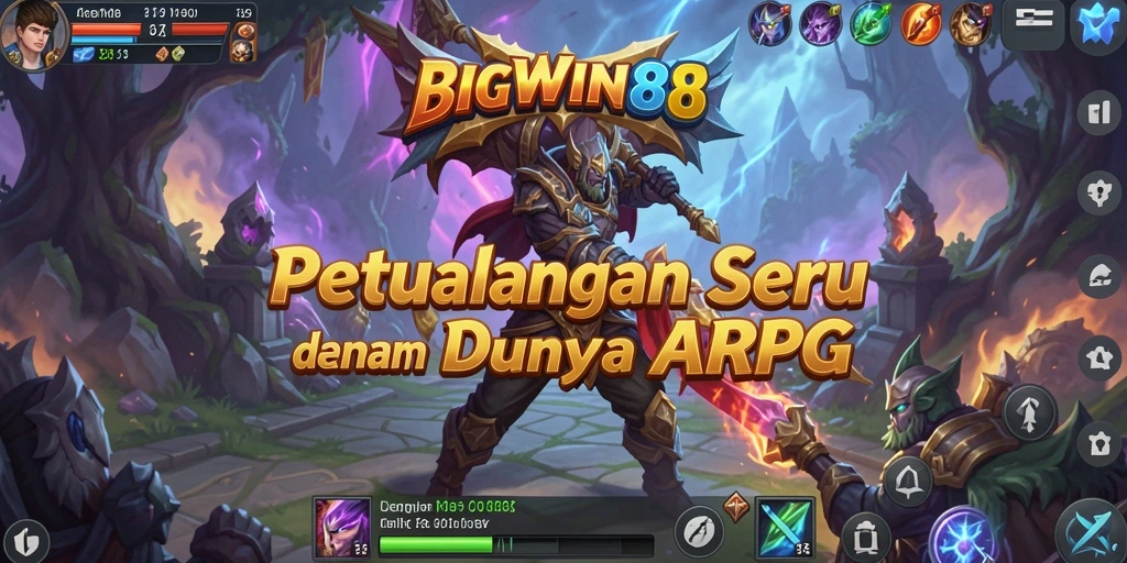 Screenshot BIGWIN88 menunjukkan aksi pertarungan seru di dunia ARPG.