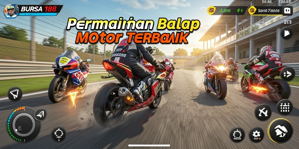 Screenshot BURSA188 menampilkan balapan motor yang mendebarkan.
