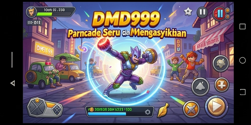 Tangkapan layar DMD999 menunjukkan aksi seru dalam permainan Arcade.