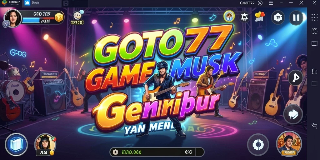 Tampilan gameplay GOTO77 dengan antarmuka musik yang menarik.