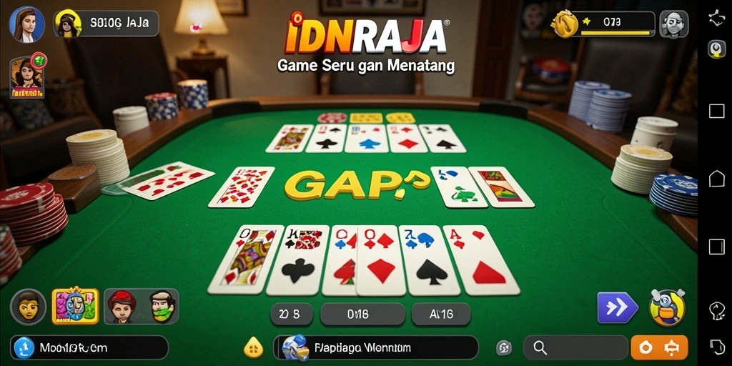 Tampilan gameplay IDNRAJA yang menarik dalam permainan Gaple.