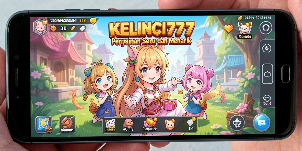 Tampilan gameplay seru dari KELINCI777 dengan karakter anime