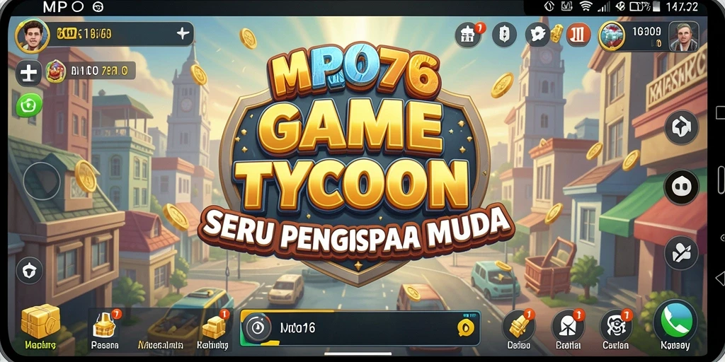 Tampilan gameplay MPO76 yang menampilkan pengelolaan bisnis seru.