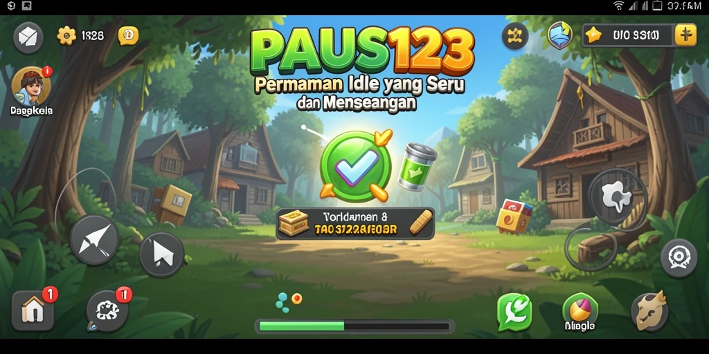 Screenshot PAUS123 menampilkan gameplay Idle yang seru dan menantang.