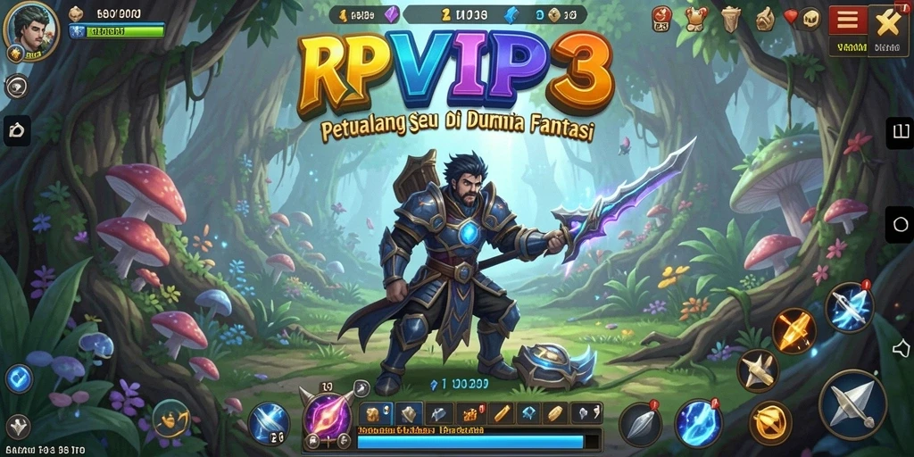Screenshot gameplay RPVIP3 menampilkan petualangan seru dan grafis menakjubkan.