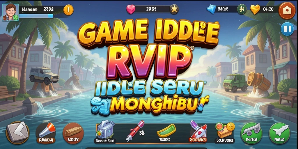 Screenshot gameplay RVIP yang menampilkan kemajuan karakter dalam mode Idle.