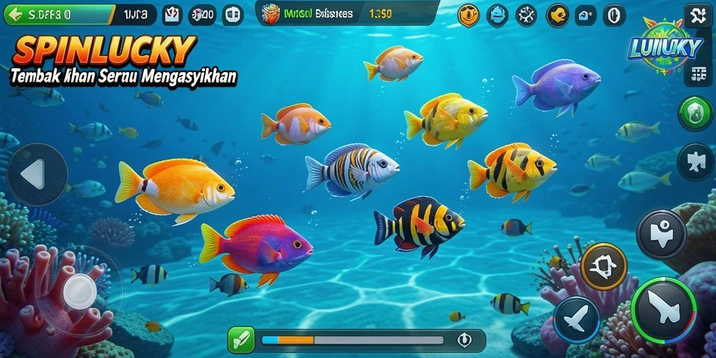 Tampilan menarik dari gameplay Tembak Ikan SPINLUCKY yang mengasyikkan.