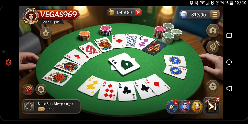 Tampilan gameplay seru dalam permainan Gaple VEGAS969.
